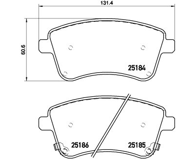 Jeu de 4 plaquettes de frein BREMBO P 30 064