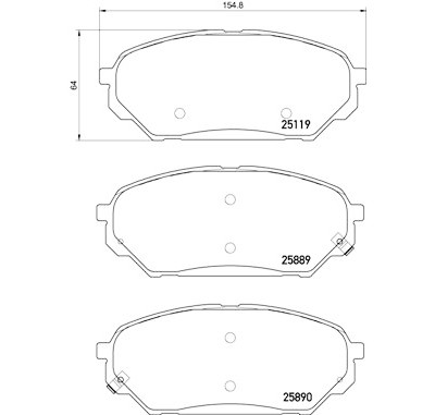Jeu de 4 plaquettes de frein BREMBO P 30 071