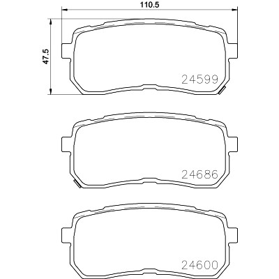 Jeu de 4 plaquettes de frein BREMBO P 30 080