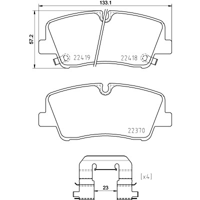 Jeu de 4 plaquettes de frein BREMBO P 30 089