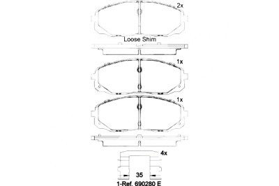 Jeu de 4 plaquettes de frein BREMBO P 30 095