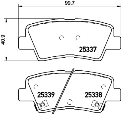 Jeu de 4 plaquettes de frein BREMBO P 30 101
