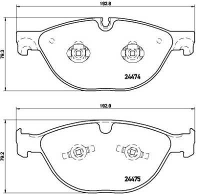Jeu de 4 plaquettes de frein BREMBO P 36 025