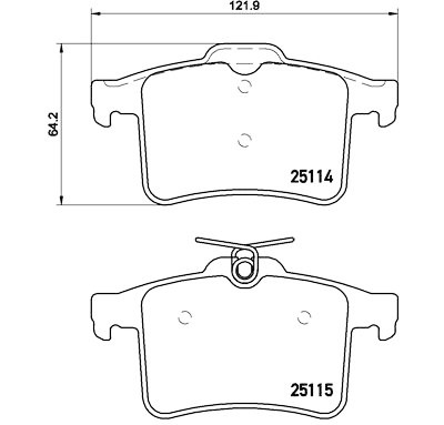 Jeu de 4 plaquettes de frein BREMBO P 36 026