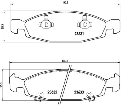 Jeu de 4 plaquettes de frein BREMBO P 37 005