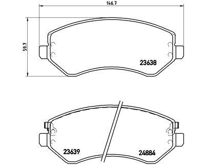 Jeu de 4 plaquettes de frein BREMBO P 37 007
