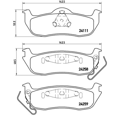 Jeu de 4 plaquettes de frein BREMBO P 37 011