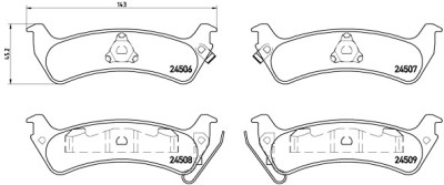 Jeu de 4 plaquettes de frein BREMBO P 37 012