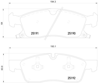 Jeu de 4 plaquettes de frein BREMBO P 37 017