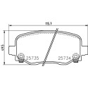Jeu de 4 plaquettes de frein BREMBO P 37 020