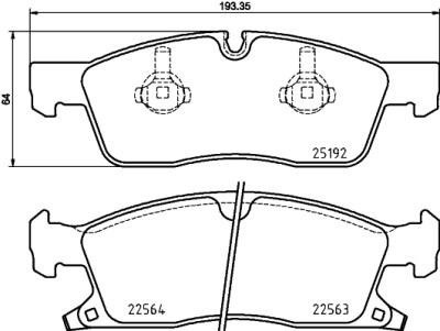 Jeu de 4 plaquettes de frein BREMBO P 37 022