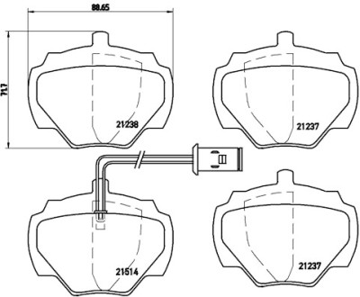 Jeu de 4 plaquettes de frein BREMBO P 44 003