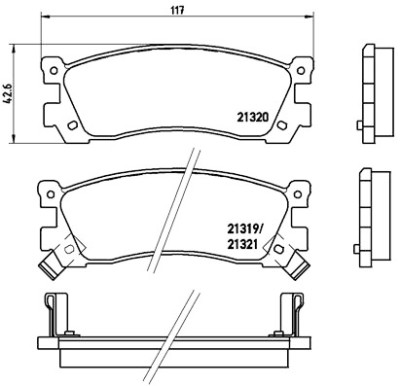 Jeu de 4 plaquettes de frein BREMBO P 49 025
