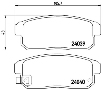 Jeu de 4 plaquettes de frein BREMBO P 49 035
