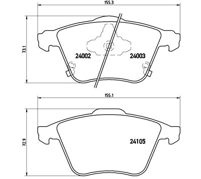 Jeu de 4 plaquettes de frein BREMBO P 49 038