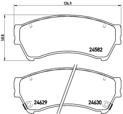 Jeu de 4 plaquettes de frein BREMBO P 49 039