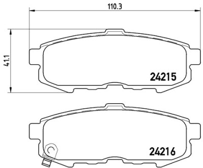 Jeu de 4 plaquettes de frein BREMBO P 49 042