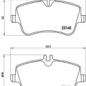 Jeu de 4 plaquettes de frein avec côté installation BREMBO P 50 046