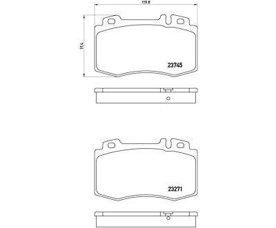 Jeu de 4 plaquettes de frein BREMBO P 50 053