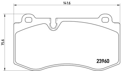 Jeu de 4 plaquettes de frein avec côté installation BREMBO P 50 074