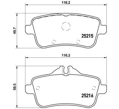 Jeu de 4 plaquettes de frein BREMBO P 50 099
