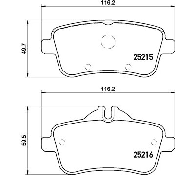 Jeu de 4 plaquettes de frein BREMBO P 50 100