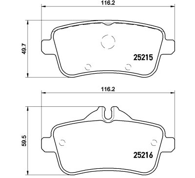 Jeu de 4 plaquettes de frein BREMBO P 50 101