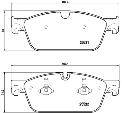 Jeu de 4 plaquettes de frein BREMBO P 50 102