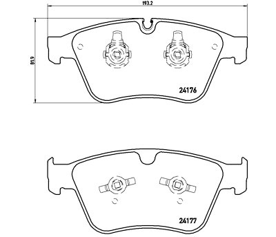 Jeu de 4 plaquettes de frein BREMBO P 50 105