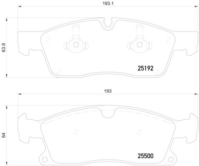 Jeu de 4 plaquettes de frein BREMBO P 50 109