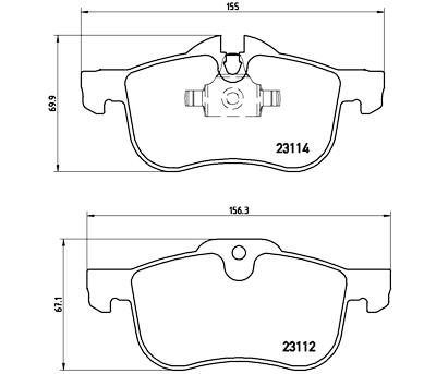 Jeu de 4 plaquettes de frein BREMBO P 52 017
