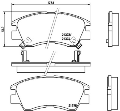 Jeu de 4 plaquettes de frein BREMBO P 54 008