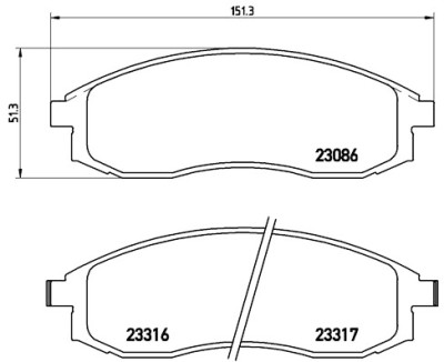 Jeu de 4 plaquettes de frein BREMBO P 54 037