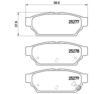 Jeu de 4 plaquettes de frein BREMBO P 54 053