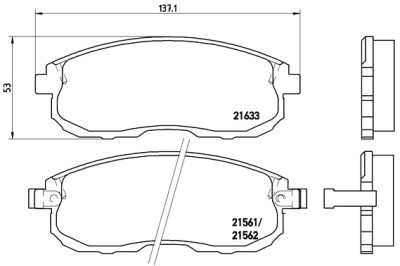 Jeu de 4 plaquettes de frein BREMBO P 56 021