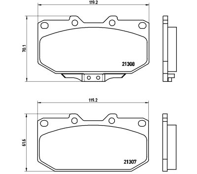 Jeu de 4 plaquettes de frein BREMBO P 56 025