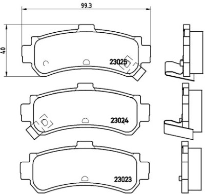Jeu de 4 plaquettes de frein BREMBO P 56 035