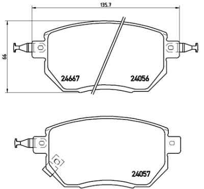 Jeu de 4 plaquettes de frein BREMBO P 56 051