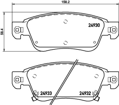 Jeu de 4 plaquettes de frein BREMBO P 56 080