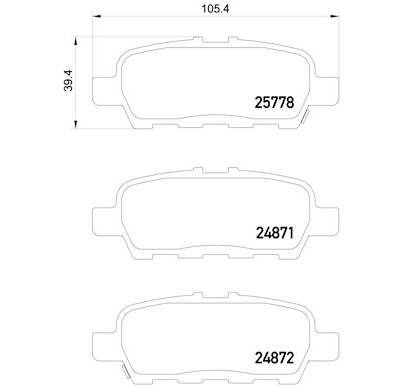 Jeu de 4 plaquettes de frein BREMBO P 56 087