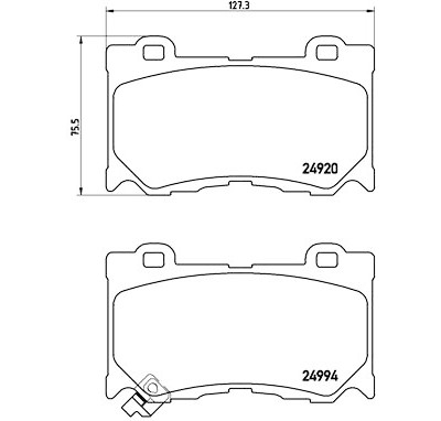 Jeu de 4 plaquettes de frein BREMBO P 56 089