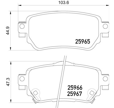 Jeu de 4 plaquettes de frein BREMBO P 56 098
