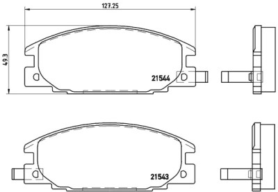 Jeu de 4 plaquettes de frein BREMBO P 59 015