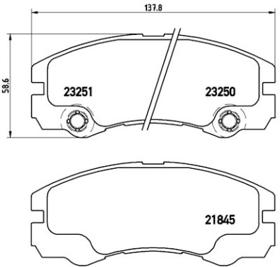 Jeu de 4 plaquettes de frein BREMBO P 59 033