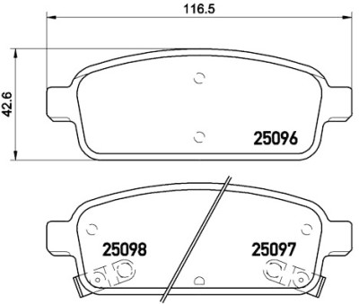 Jeu de 4 plaquettes de frein BREMBO P 59 080