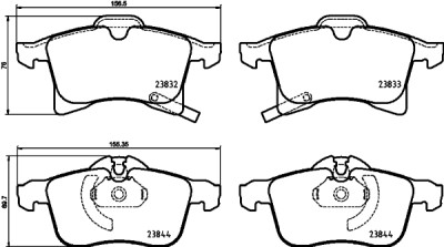 Jeu de 4 plaquettes de frein BREMBO P 59 089