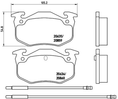 Jeu de 4 plaquettes de frein BREMBO P 61 029