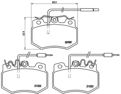Jeu de 4 plaquettes de frein BREMBO P 61 031