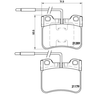 Jeu de 4 plaquettes de frein BREMBO P 61 034