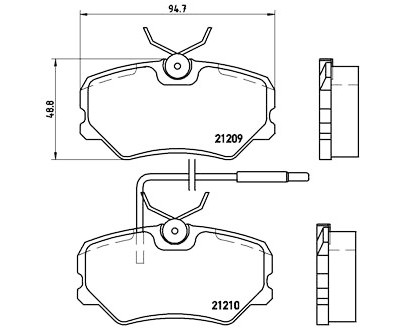 Jeu de 4 plaquettes de frein BREMBO P 61 035